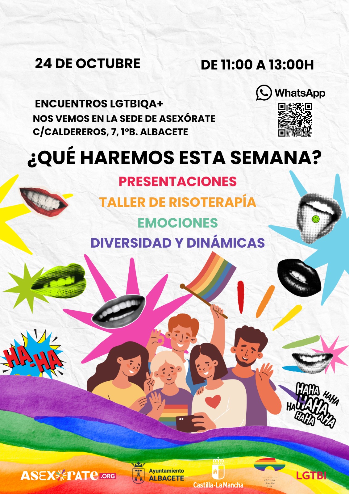 Cartel de los Encuentros LGTBIQA+ de Asexórate, 24 de octubre de 11:00 a 13:00