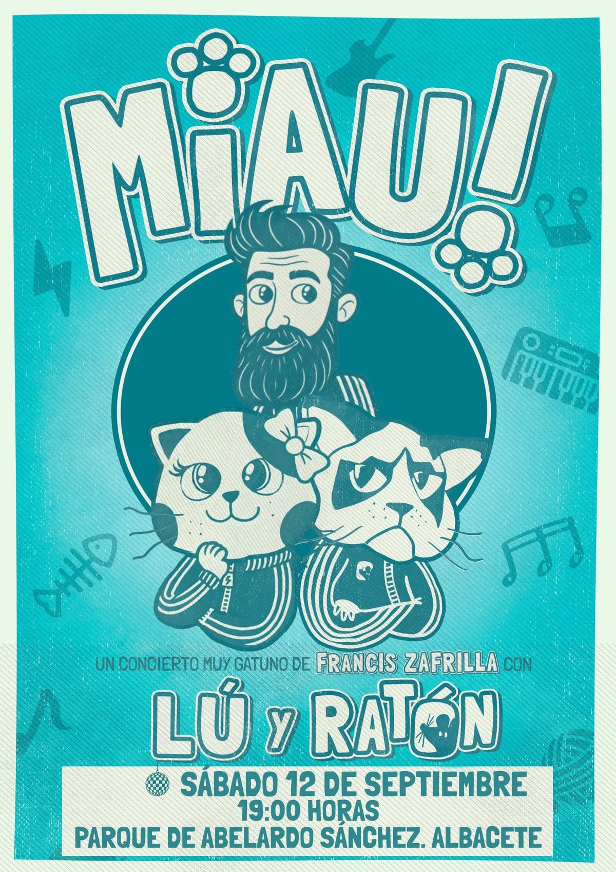 Miau! Lú y Ratón, concierto de Francis Zafrilla, Parque Abelardo Sánchez