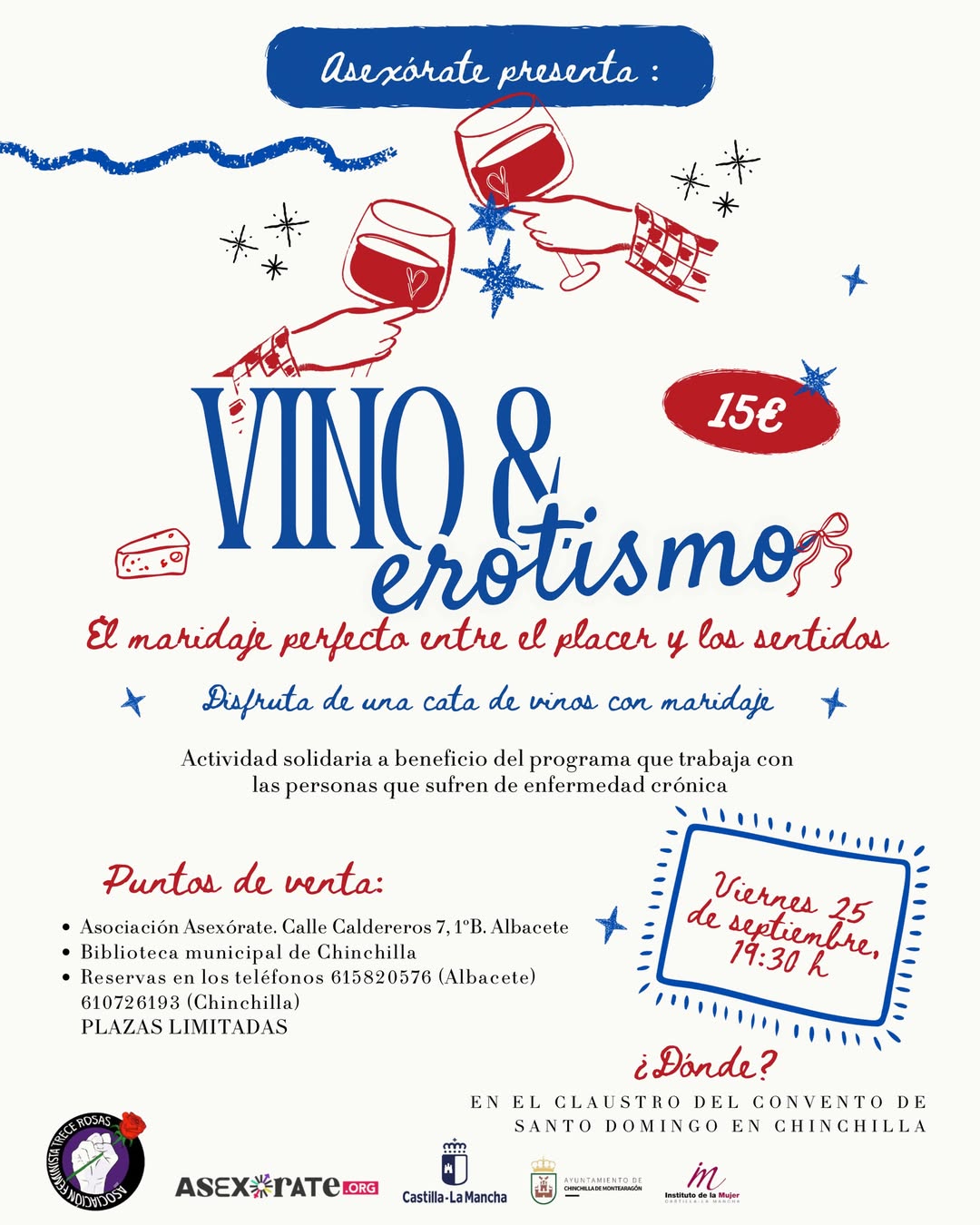 Vino & Erotismo, cata solidaria, Convento de Santo Domingo, Chinchilla